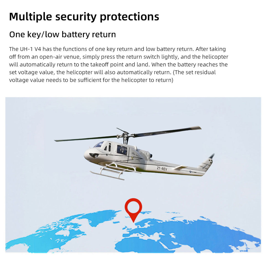 FlyWing Bell UH-1 Huey V4 GPS RTF helicopter Anyone Can Fly it - stirlingkit