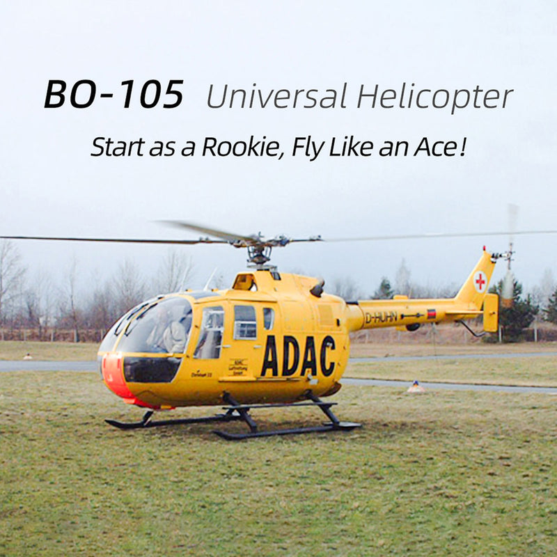 FLYWING BO105 470 Size Scale GPS Heli Drone 2.4G 6CH Big Military RC Helicopter With H1 Flight Controller - stirlingkit
