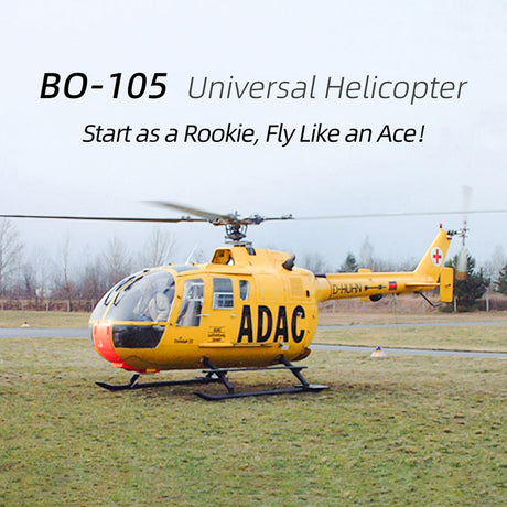 FLYWING BO105 470 Size Scale GPS Heli Drone 2.4G 6CH Big Military RC Helicopter With H1 Flight Controller - stirlingkit