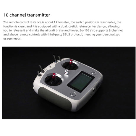 FLYWING BO105 470 Size Scale GPS Heli Drone 2.4G 6CH Big Military RC Helicopter With H1 Flight Controller - stirlingkit