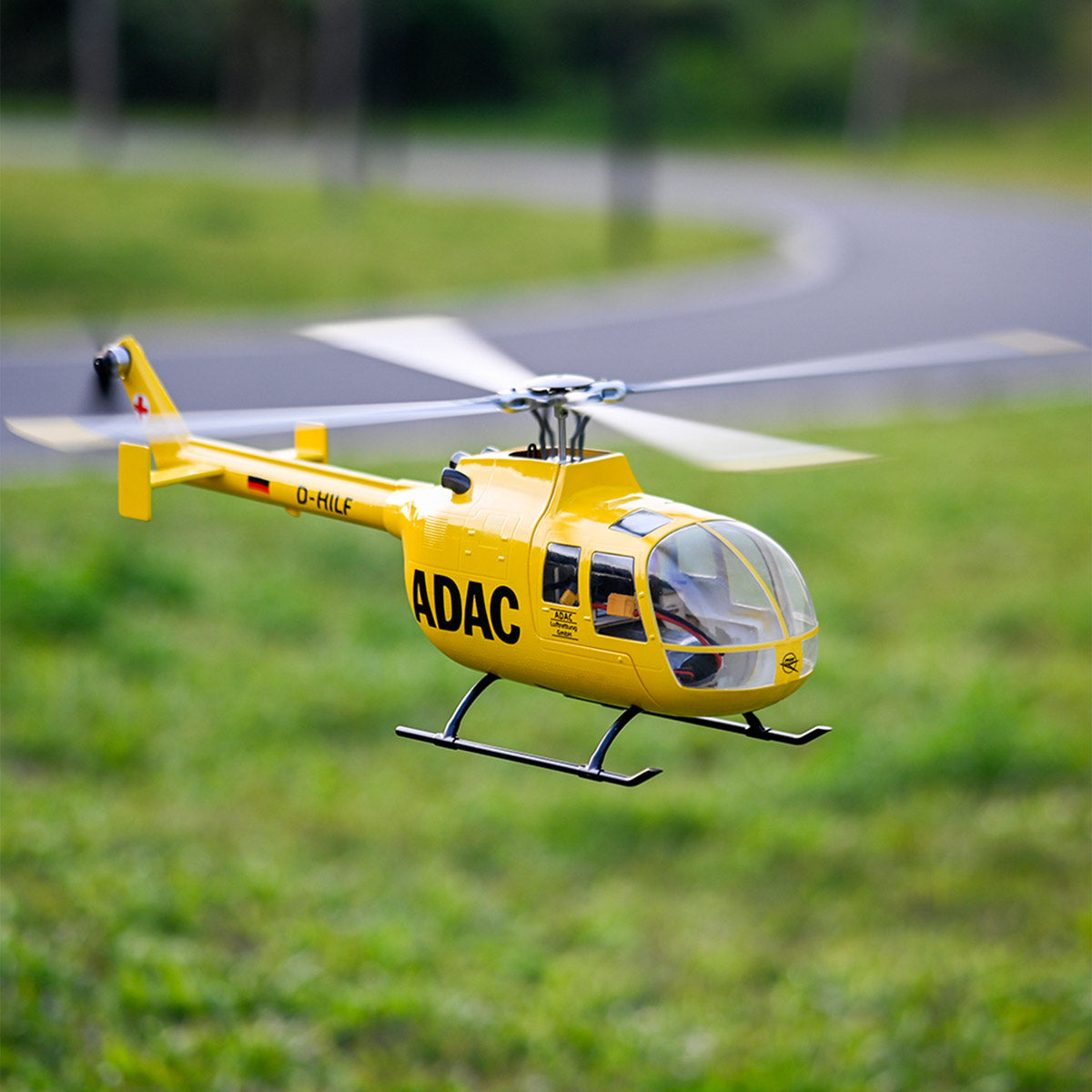 FLYWING BO105 470 Size Scale GPS Heli Drone 2.4G 6CH Big Military RC Helicopter With H1 Flight Controller - stirlingkit