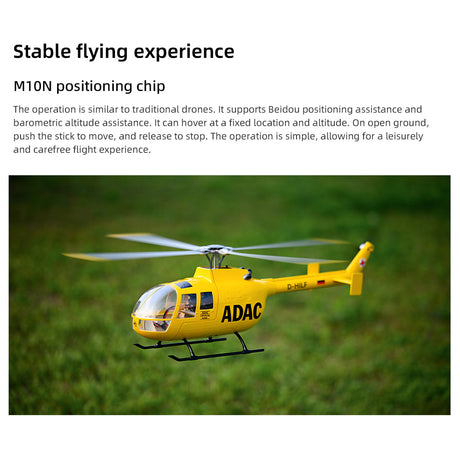 FLYWING BO105 470 Size Scale GPS Heli Drone 2.4G 6CH Big Military RC Helicopter With H1 Flight Controller - stirlingkit