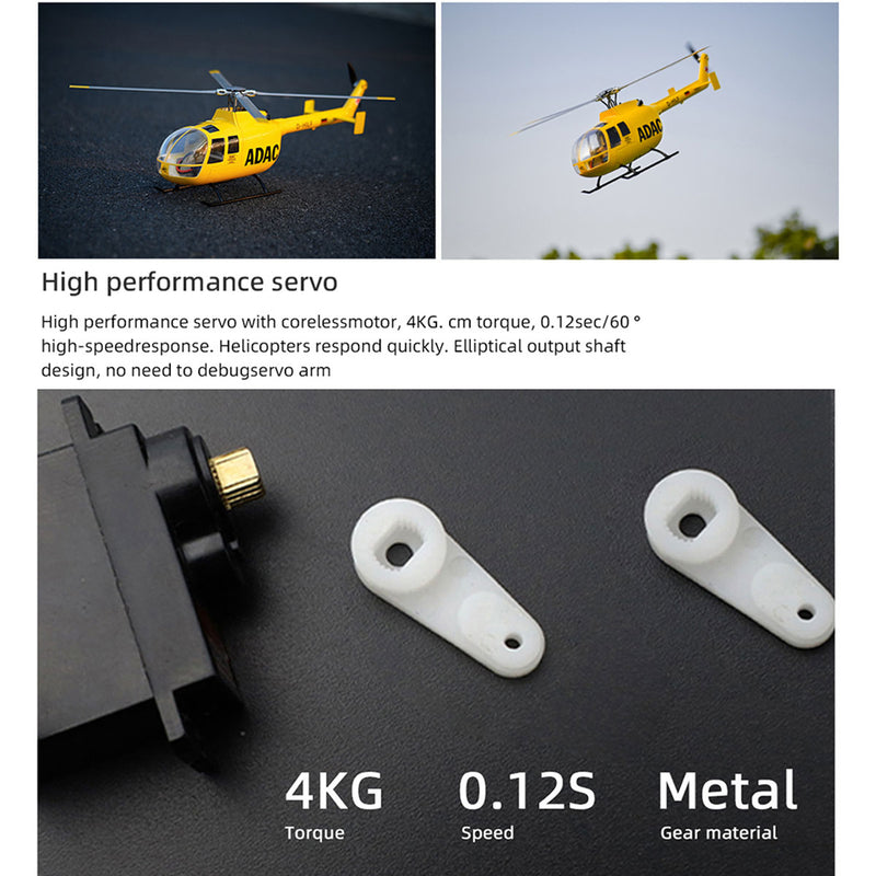 FLYWING BO105 470 Size Scale GPS Heli Drone 2.4G 6CH Big Military RC Helicopter With H1 Flight Controller - stirlingkit