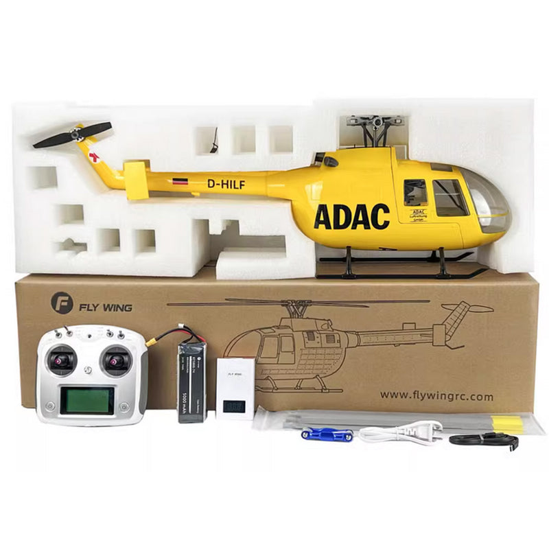 FLYWING BO105 470 Size Scale GPS Heli Drone 2.4G 6CH Big Military RC Helicopter With H1 Flight Controller - stirlingkit