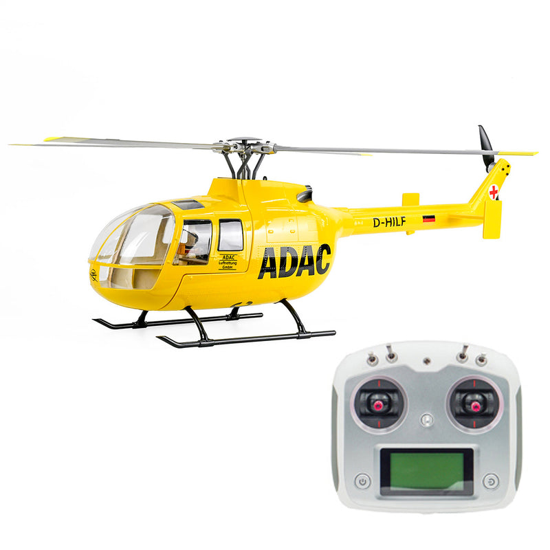 FLYWING BO105 470 Size Scale GPS Heli Drone 2.4G 6CH Big Military RC Helicopter With H1 Flight Controller - stirlingkit