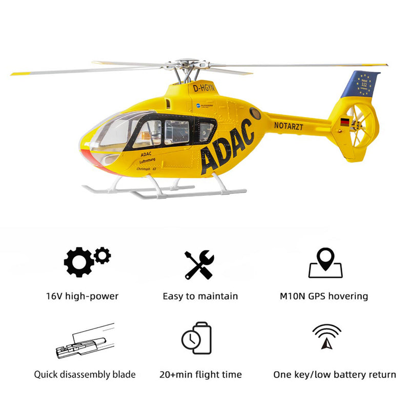 FLYWING EC135 470 Class RC Helicopter ADAC 6CH 2.4G with H1 Flight Controller & GPS