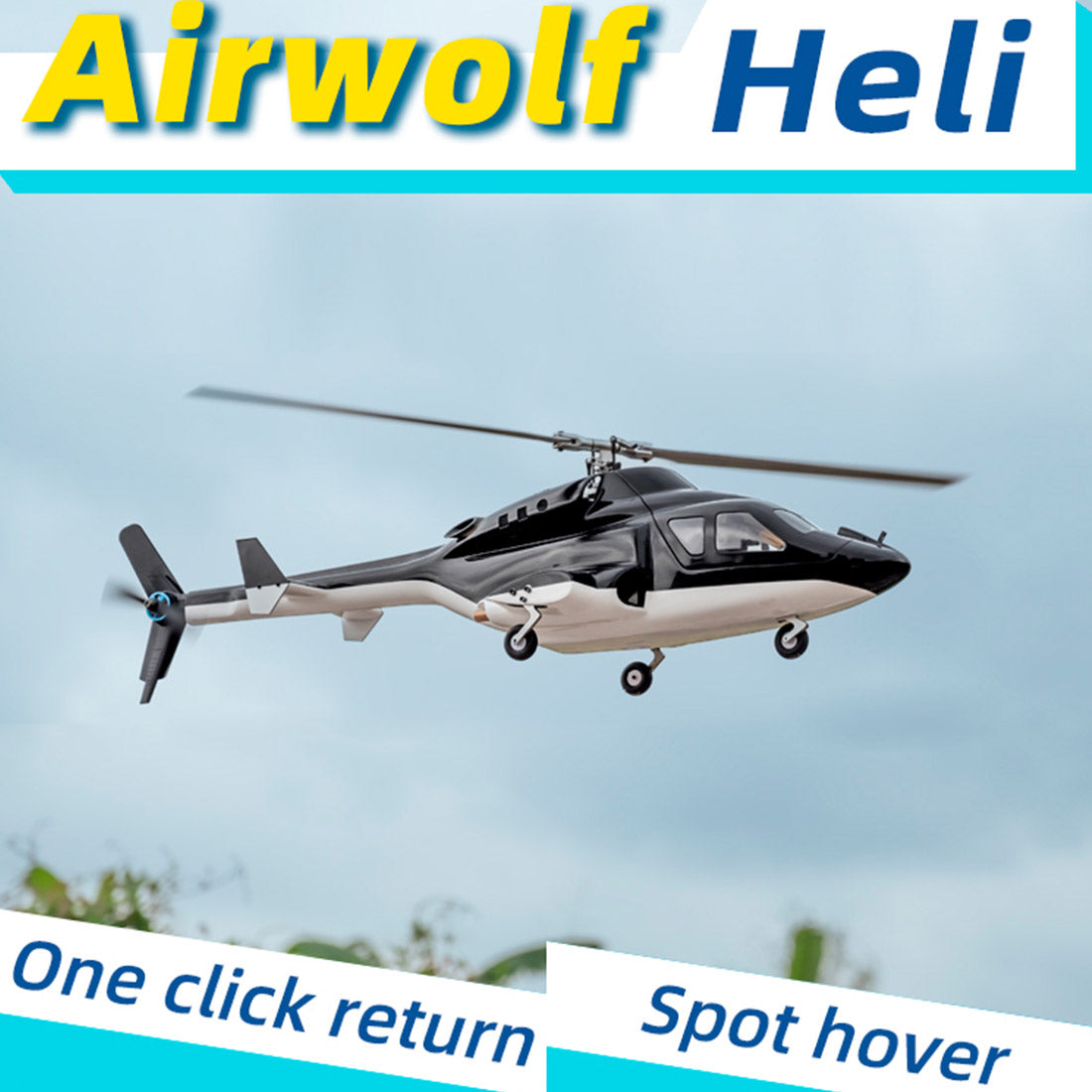 FLYWING FW450L Big Airwolf GPSRC Helicopter 2.4G RC 6CH  450-Class Electric Airplane Model - stirlingkit