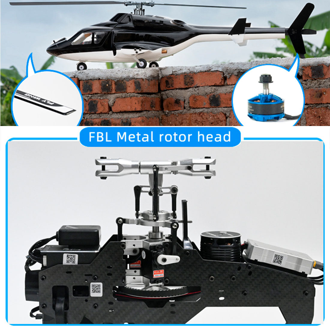FLYWING FW450L Big Airwolf GPSRC Helicopter 2.4G RC 6CH  450-Class Electric Airplane Model - stirlingkit