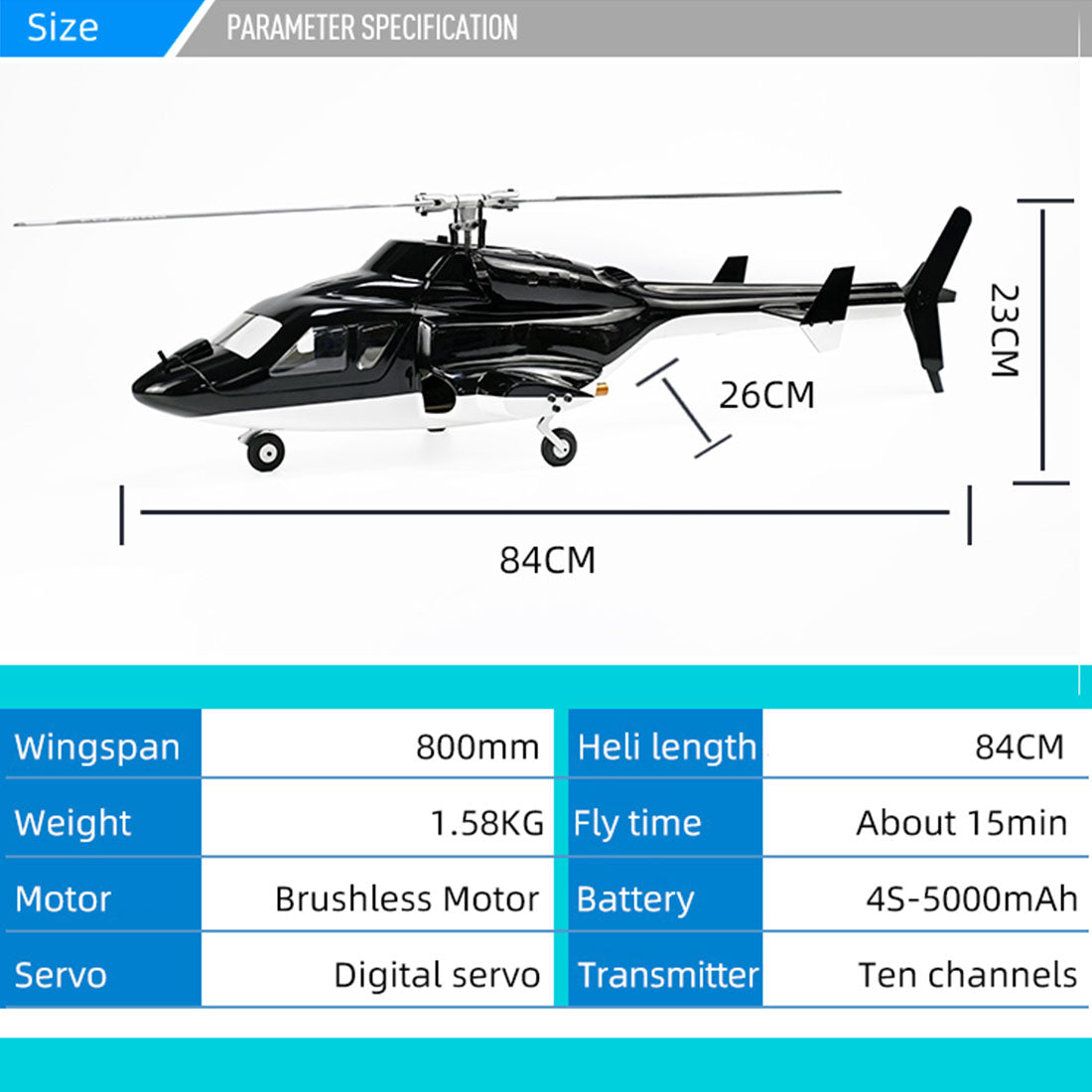 FLYWING FW450L Big Airwolf GPSRC Helicopter 2.4G RC 6CH  450-Class Electric Airplane Model - stirlingkit
