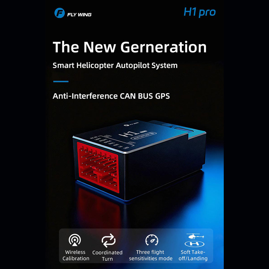 FLYWING H1 Pro GNSS Flight Control Module for 450 Class RC Helicopter - stirlingkit