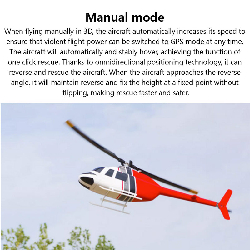 FLYWING Bell-206-V2 470-Class RC Helicopter Model 2.4G RC 6CH Electric Airplane - stirlingkit