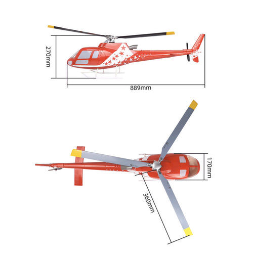 FLYWING Squirrel-AS350 470-Class RC Helicopter Model 2.4G RC 6CH Electric Airplane Model - stirlingkit