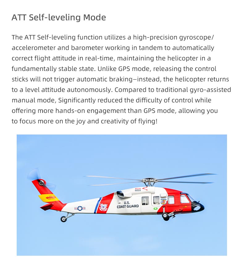 FLYWING UH-60 RTF 2.4G 6CH 470-Class Large Scale GPS Military RC Helicopter Model with ACE Flight Controller - stirlingkit