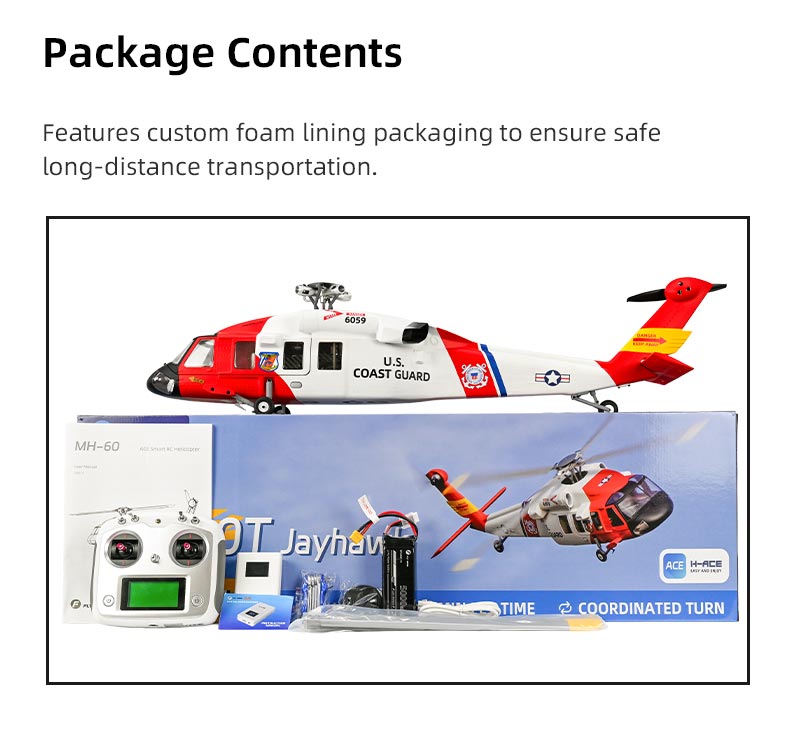 FLYWING UH-60 RTF 2.4G 6CH 470-Class Large Scale GPS Military RC Helicopter Model with ACE Flight Controller - stirlingkit