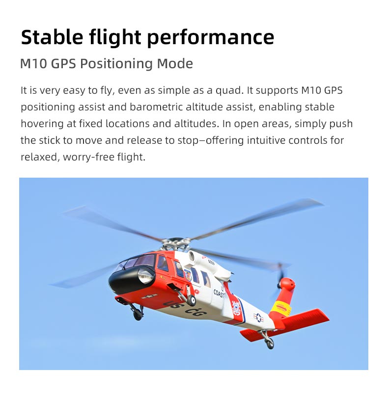 FLYWING UH-60 RTF 2.4G 6CH 470-Class Large Scale GPS Military RC Helicopter Model with ACE Flight Controller - stirlingkit