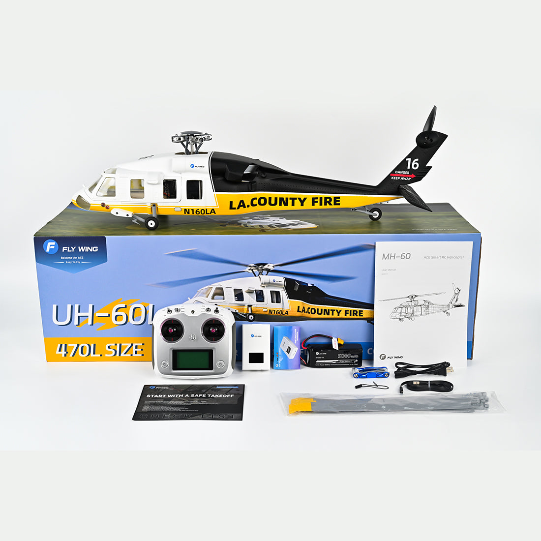 FLYWING UH-60L Black Hawk 2.4G 6CH 470-Class Large Scale RC GPS Helicopter Model with ACE Flight Controller