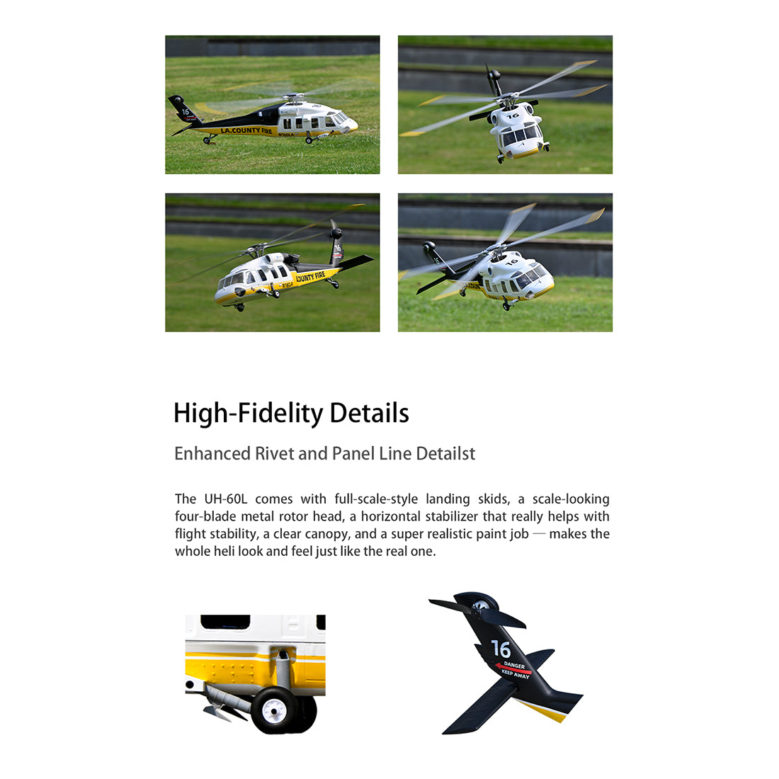 FLYWING UH-60L Black Hawk 2.4G 6CH 470-Class Large Scale RC GPS Helicopter Model with ACE Flight Controller