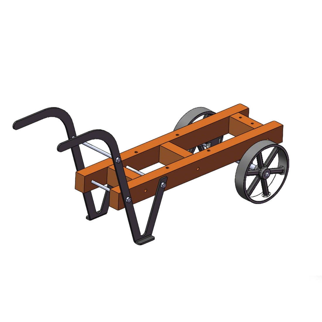 Two Wheel Trolley for RETROL & OKMO L-D Miniature Single-Cylinder 4-Stroke Stationary Engine Model - stirlingkit