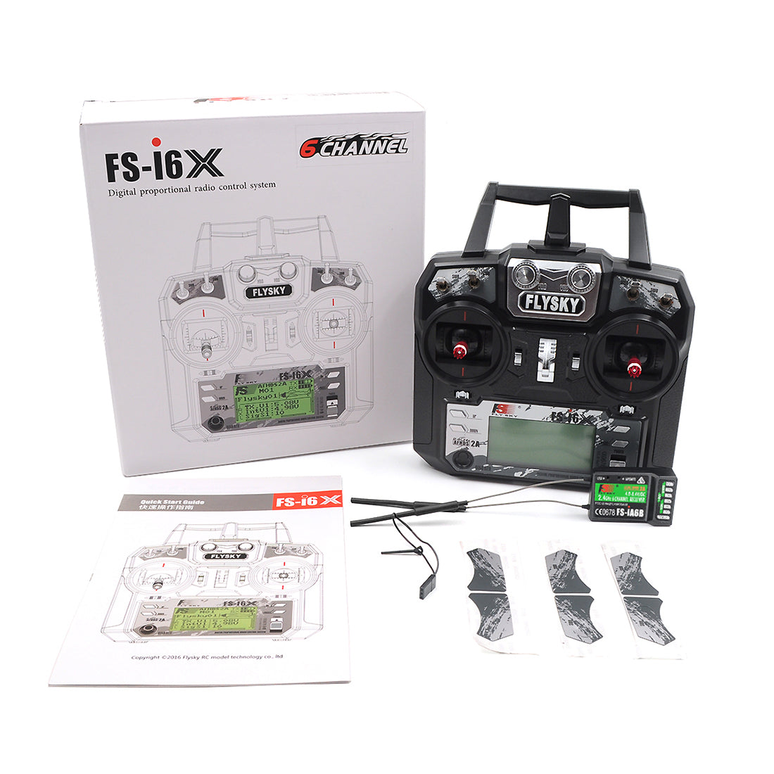 FS-i6X Remote Control with IA6B Receiver Helicopter Fixed Wing Glider Multiaxis 10 Channel Transmitter iA10B Receiver - stirlingkit