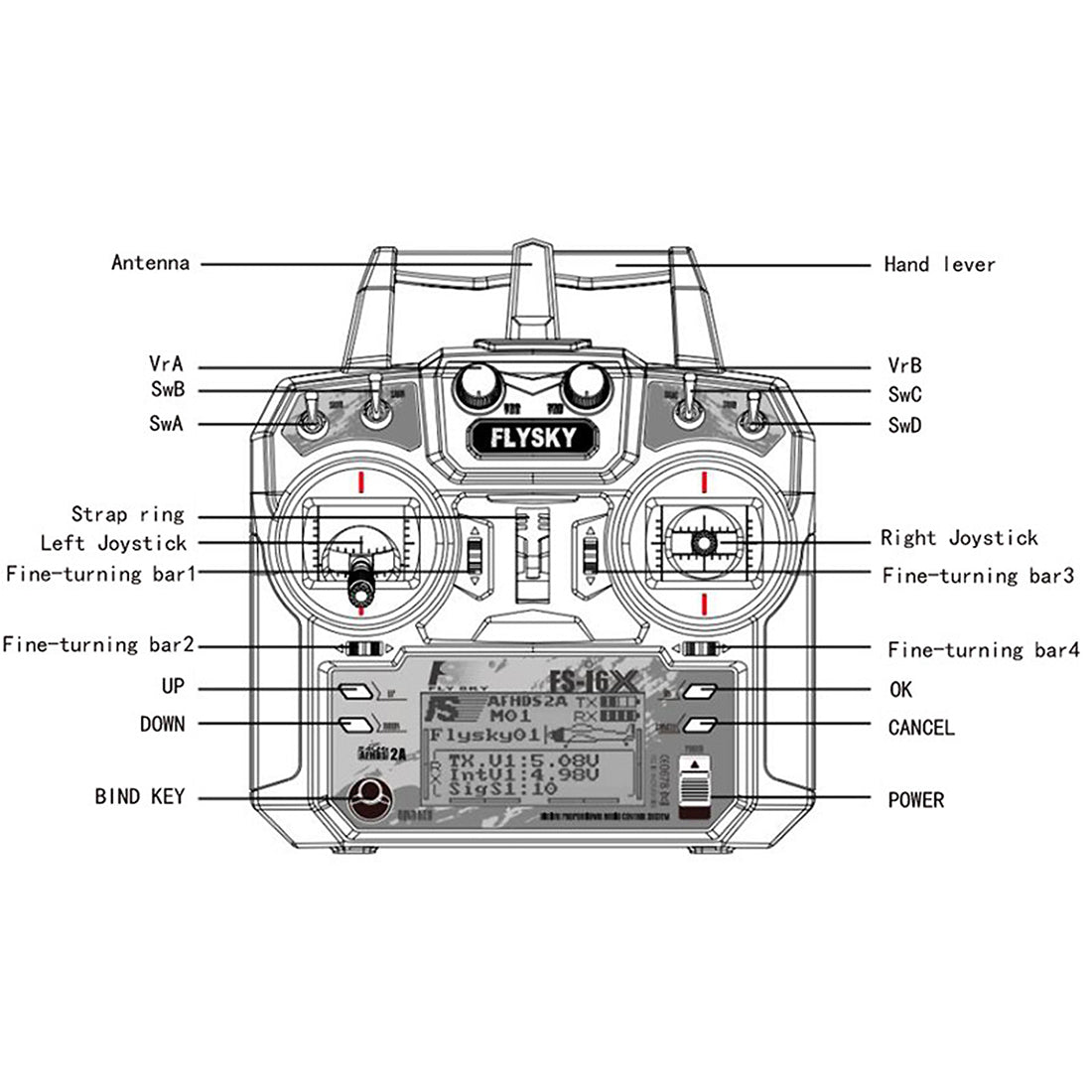 FS-i6X Remote Control with IA6B Receiver Helicopter Fixed Wing Glider Multiaxis 10 Channel Transmitter iA10B Receiver - stirlingkit