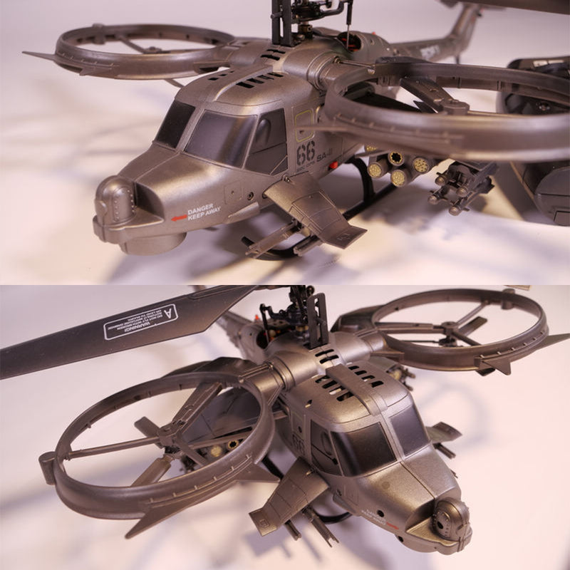 WL V398-C Mini Armed Helicopter - 2.4G 4CH RC Aircraft With Missile Launch & LED Lights
