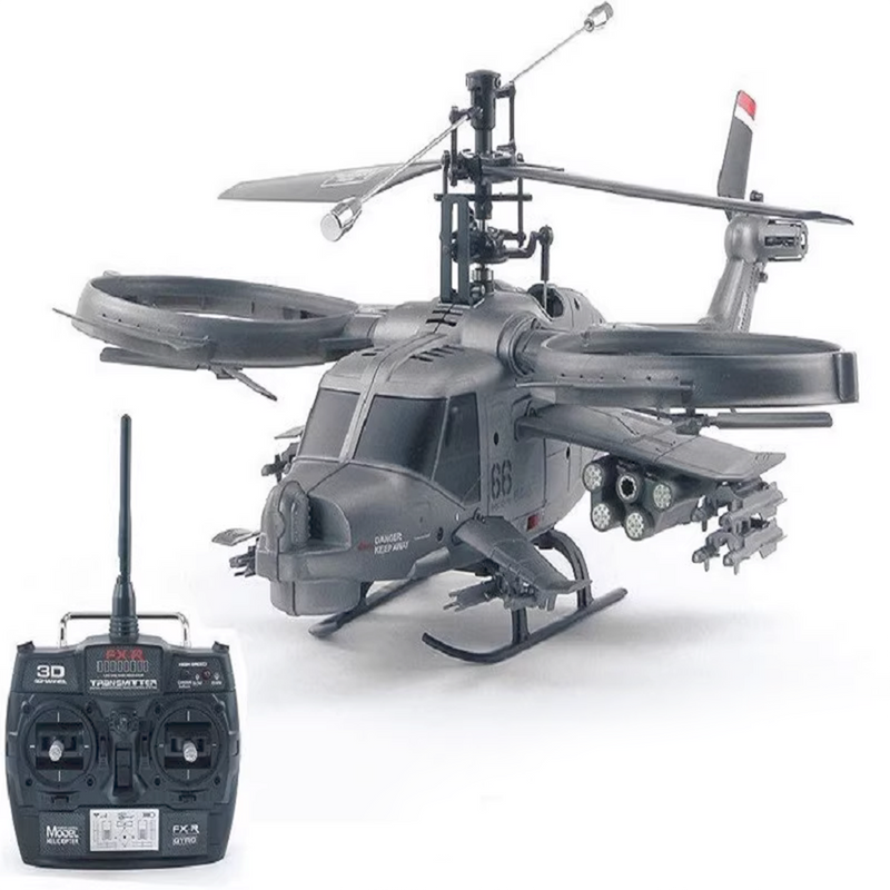FX066 2.4G 4CH Apache Armed Helicopter Model Military RC Helicopter Model -RTF Version - stirlingkit