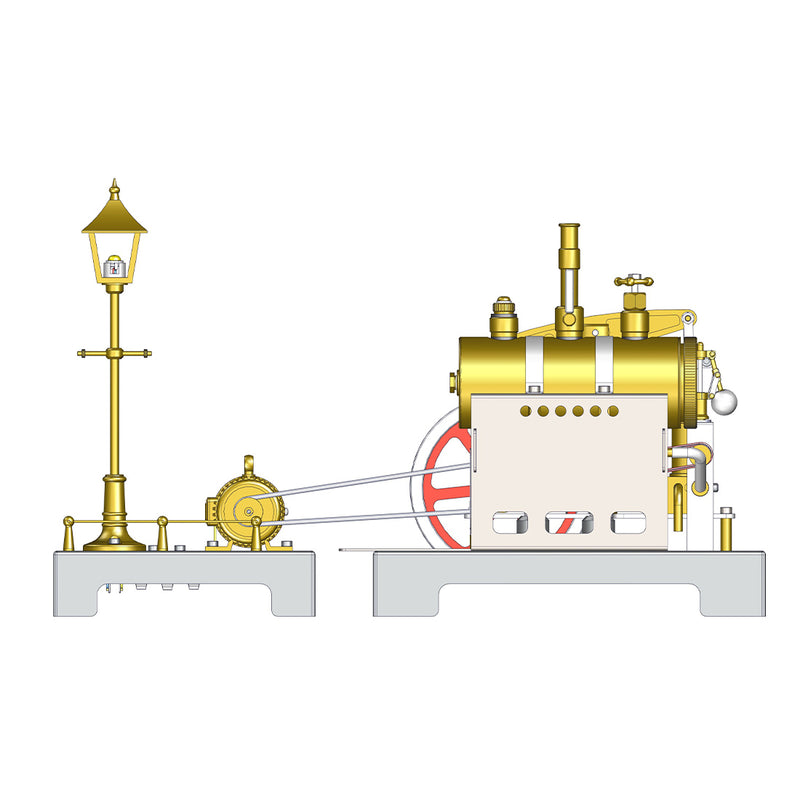 Generator & Streetlight Model Kits for RETROL Miniature Steam Engine - stirlingkit