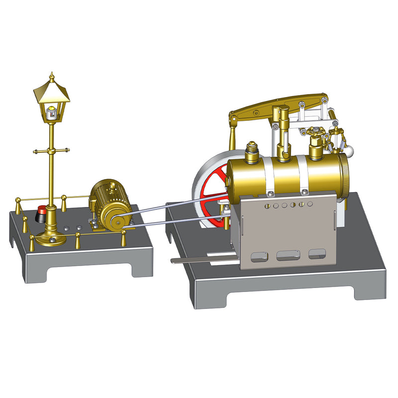 Buildable Steam Engine Generator Generator & Streetlight Model Kits for RETROL Miniature Steam Engine ...