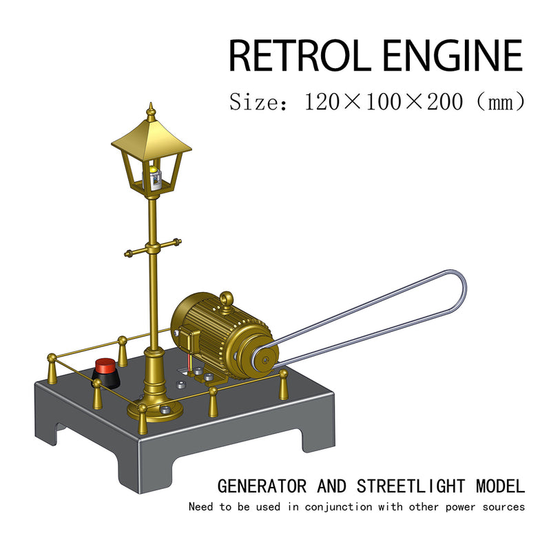 Generator & Streetlight Model Kits for RETROL Miniature Steam Engine - stirlingkit