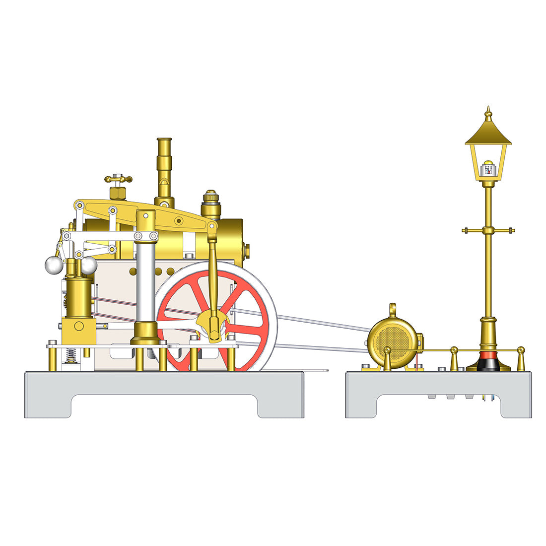Generator & Streetlight Model Kits for RETROL Miniature Steam Engine - stirlingkit