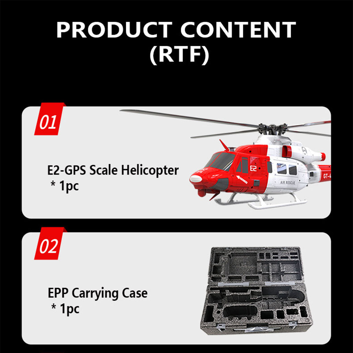 GOOSKY E2 GPS 1:35 UH-1Y VENOM RC Helicopter Air Rescue Aircraft Model RTF New - stirlingkit