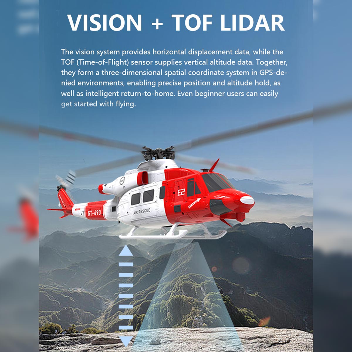 GOOSKY E2 GPS 1:35 UH-1Y VENOM RC Helicopter Air Rescue Aircraft Model RTF New - stirlingkit