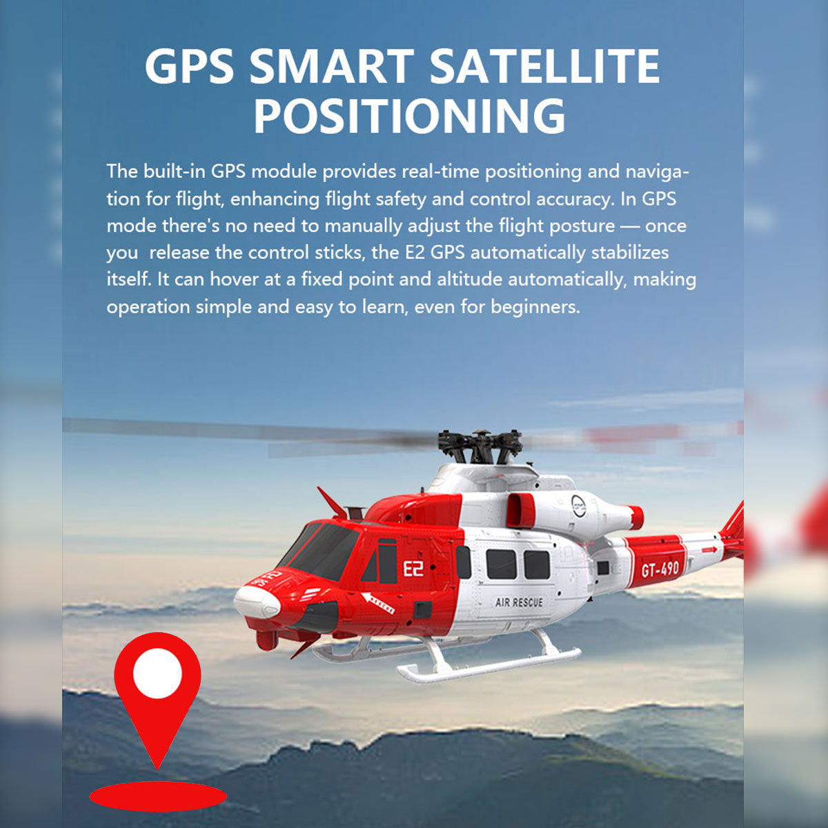 GOOSKY E2 GPS 1:35 UH-1Y VENOM RC Helicopter Air Rescue Aircraft Model RTF New