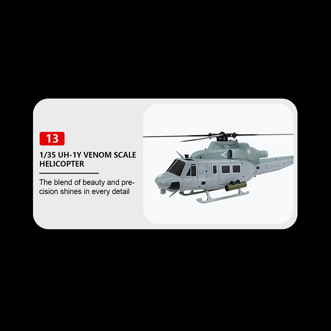 GOOSKY E2 UH-1Y 2.4G 6CH Dual Brushless RC Helicopter BNF / RTF with GTS Flight Control System 1:35 Scale - stirlingkit