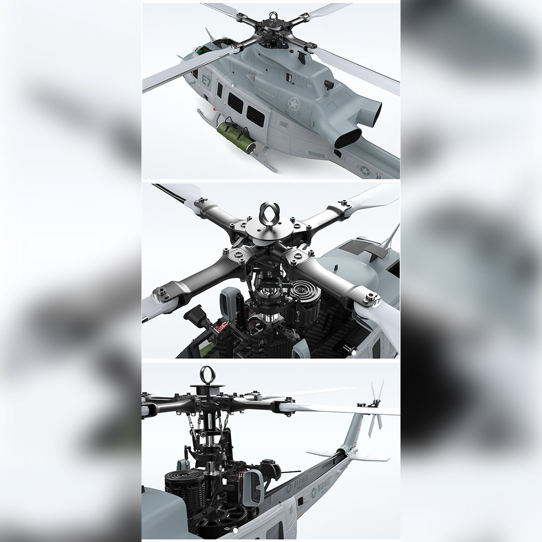 GOOSKY E7 UH-1Y Venom 700 Size Super Large Scale RC Helicopter 2.4G 6CH RC Heli Model - stirlingkit