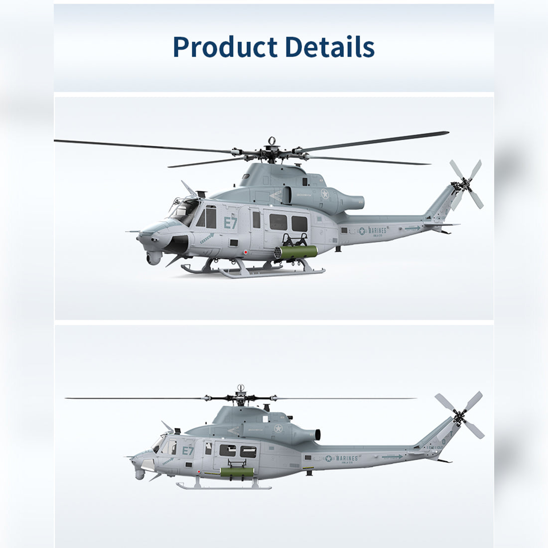 GOOSKY E7 UH-1Y Venom 700 Size Super Large Scale RC Helicopter 2.4G 6CH RC Heli Model - stirlingkit