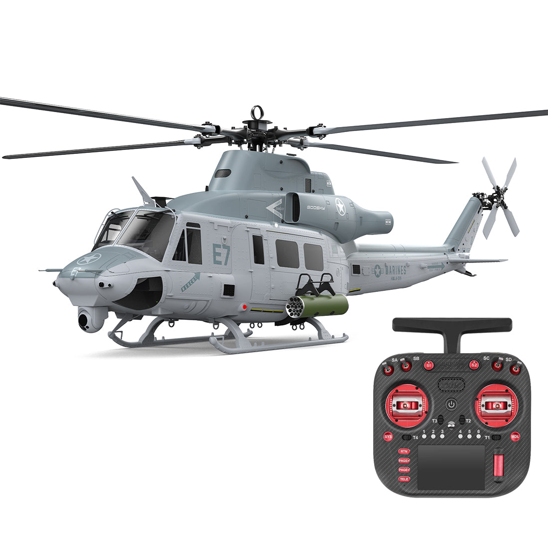 GOOSKY E7 UH-1Y Venom 700 Size Super Large Scale RC Helicopter 2.4G 6CH RC Heli Model - stirlingkit