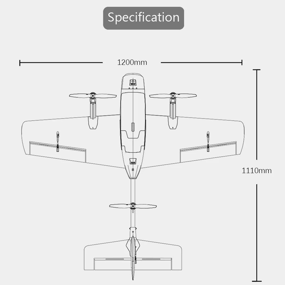 HEEWING Cruza T2 VTOL 2.4G EPP Fixed-Wing RC Aircraft with FPV Camera Mount and Flight Controller - stirlingkit