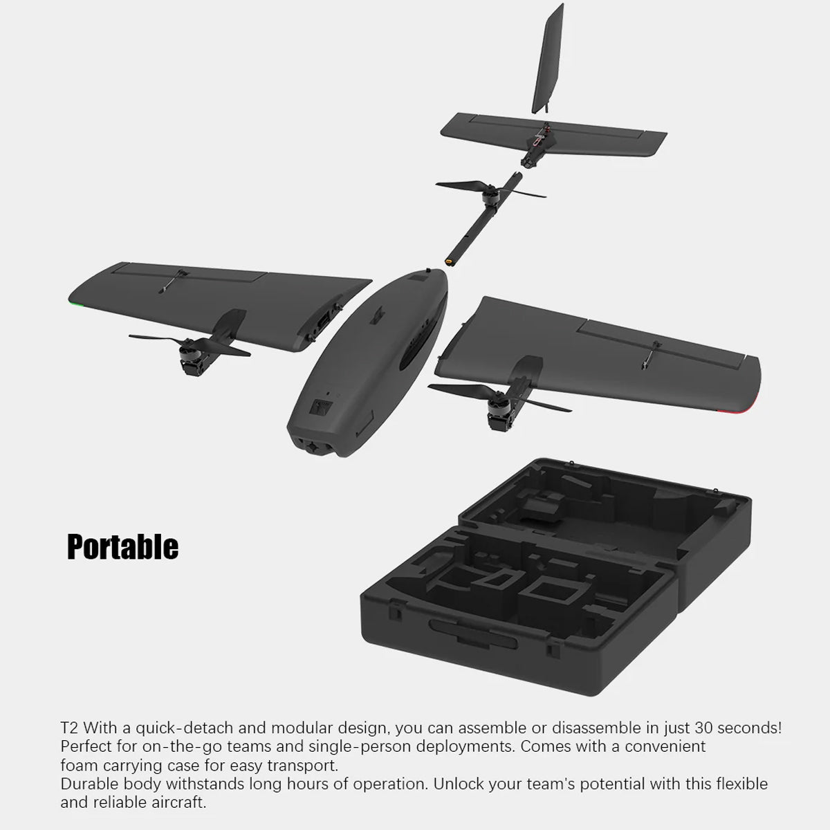 HEEWING Cruza T2 VTOL 2.4G EPP Fixed-Wing RC Aircraft with FPV Camera Mount and Flight Controller - stirlingkit