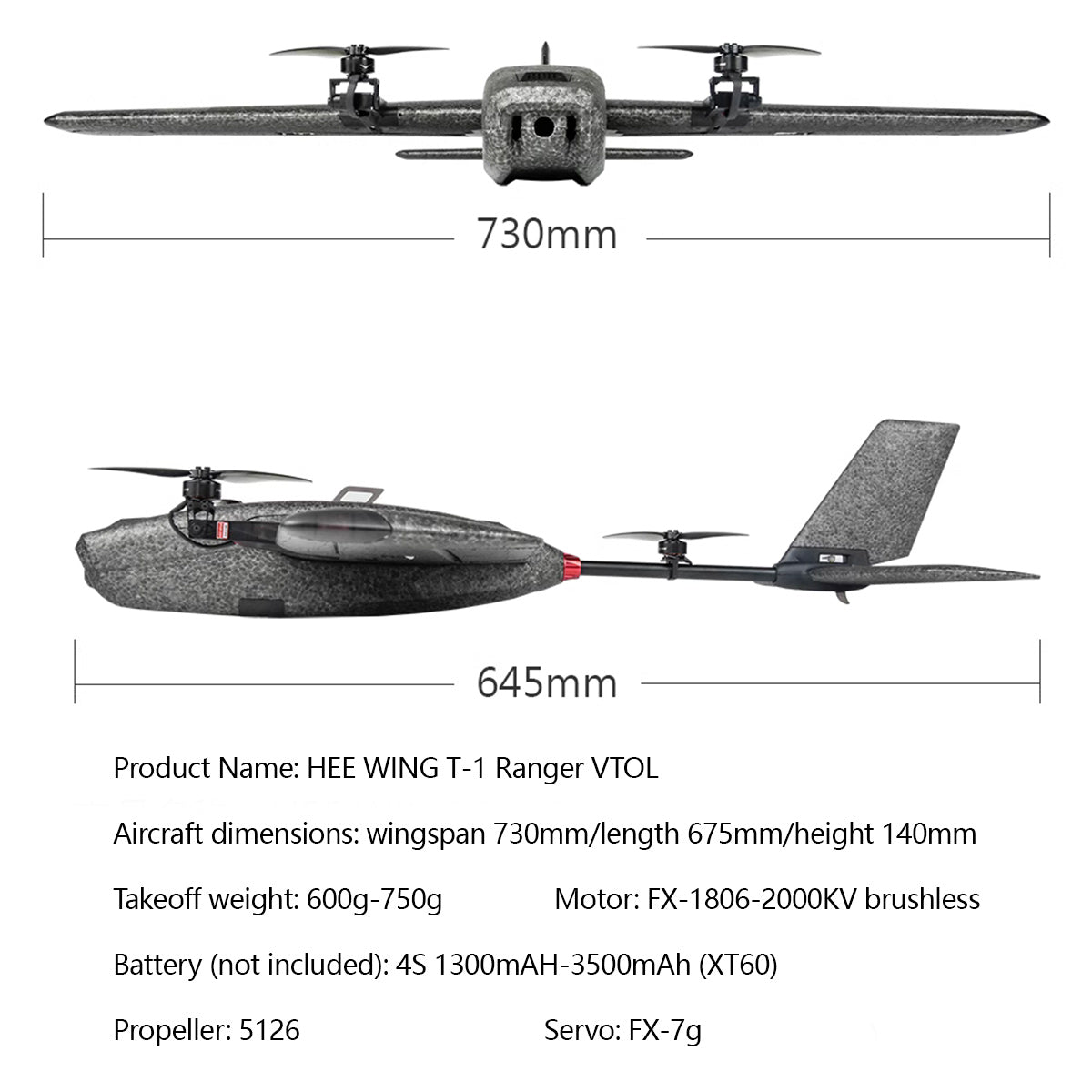 HEEWING Ranger T1 VTOL RC Fixed-Wing Aircraft  – FPV Ready, EPP Wings, Flight Controller Included