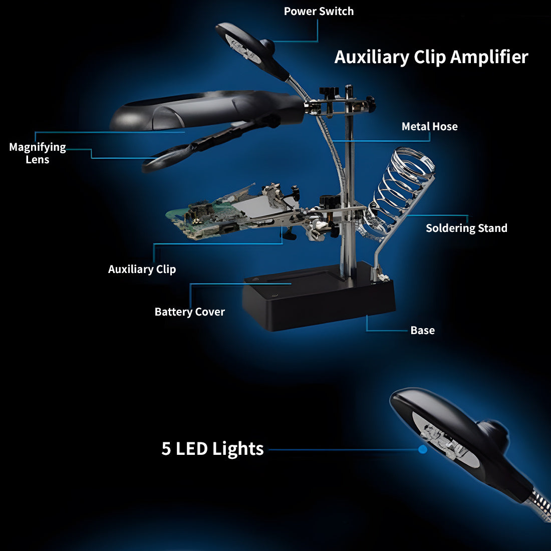 High-Precision Magnifier for Electronics & DIY Circuit Sculpture Projects - stirlingkit
