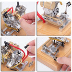 Hoglet V-Twin Engine Four-Stroke Gas Miniature Motorcycle Engine with Pedal Start H08 - stirlingkit