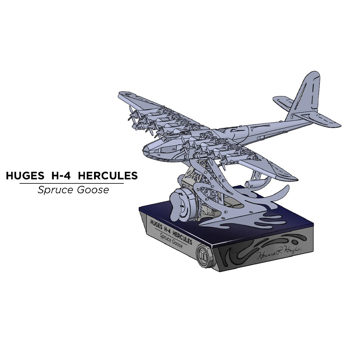 Hughes H-4 3D Metal Mechanical Plane Assembly Model Building Kit for Aviation Lovers - stirlingkit