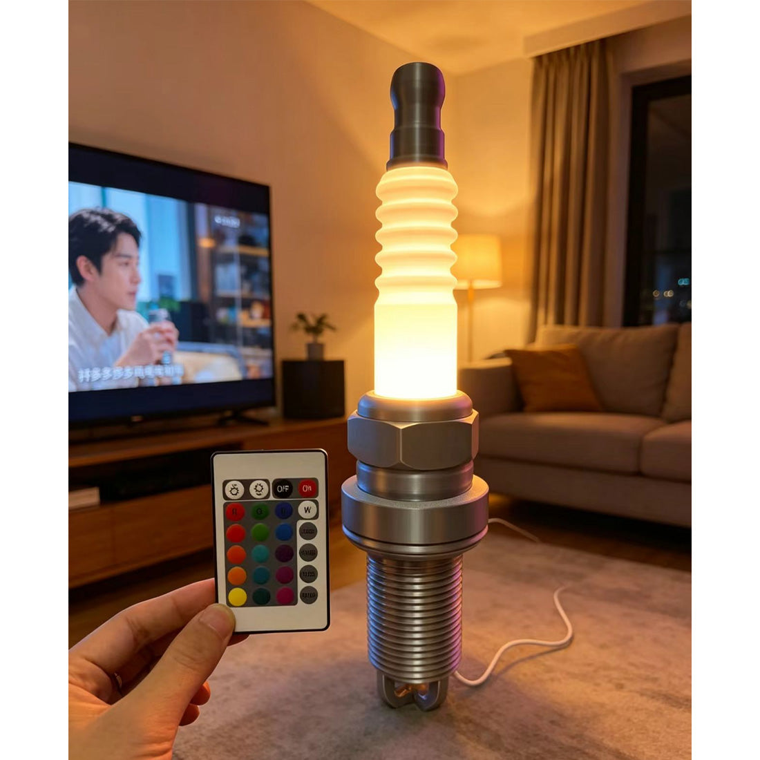 Ignite Your Desk | Epic 45cm Spark Plug RGB Lamp - stirlingkit
