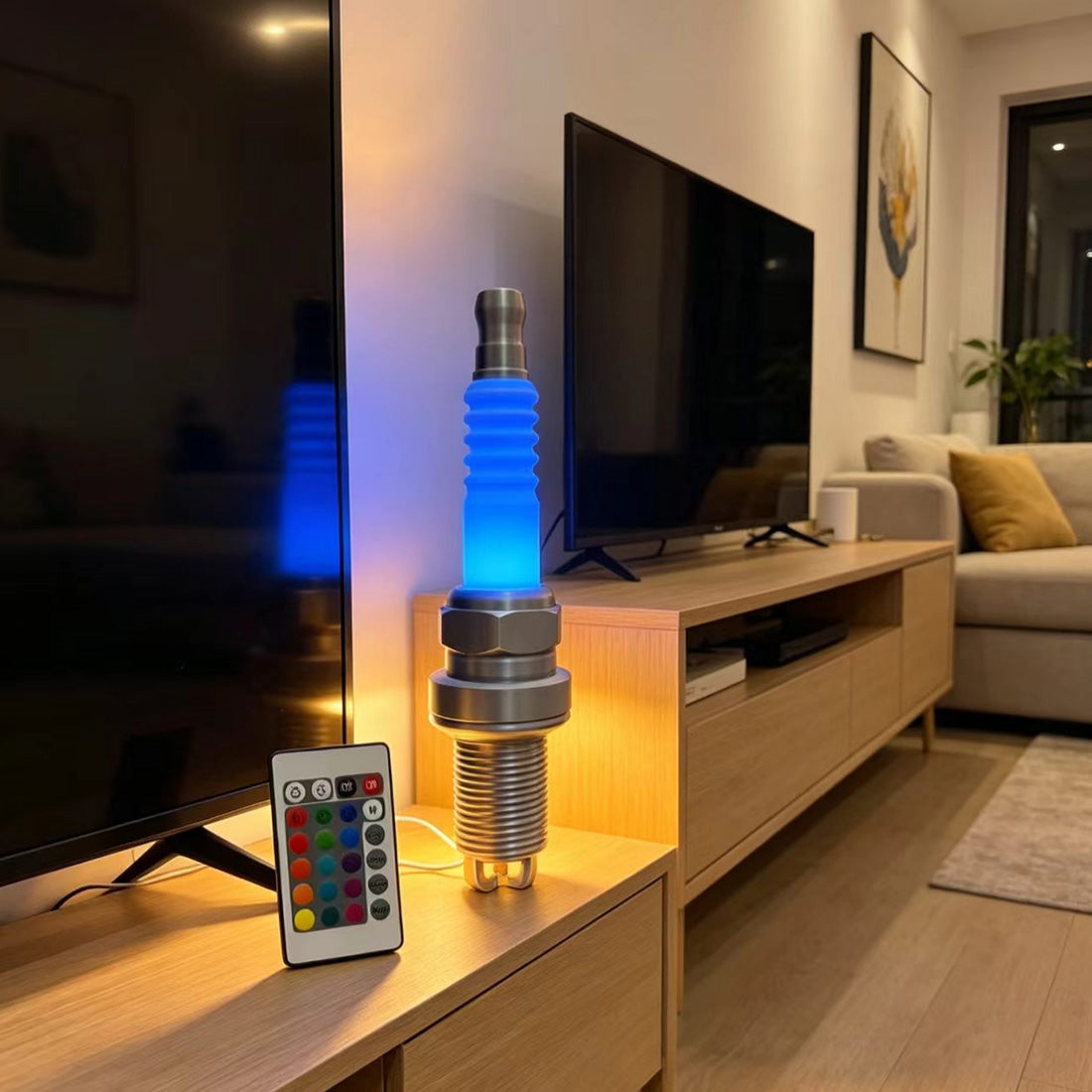Ignite Your Desk | Epic 45cm Spark Plug RGB Lamp - stirlingkit