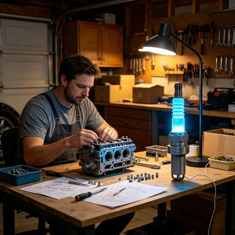 Ignite Your Desk | Epic 45cm Spark Plug RGB Lamp - stirlingkit