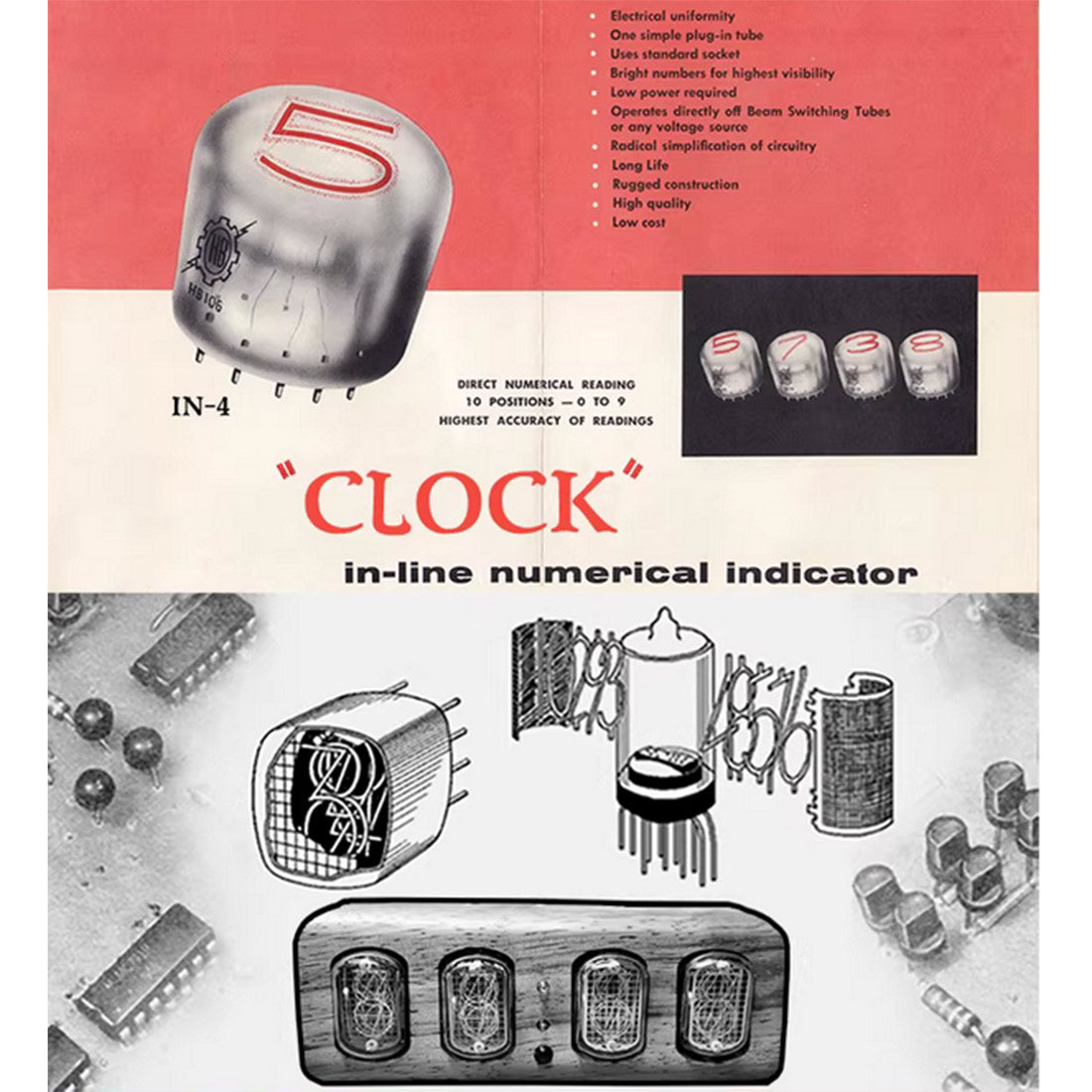 IN12 Nixie Tube Clock Minimalist Bluetooth Alarm Clock - stirlingkit