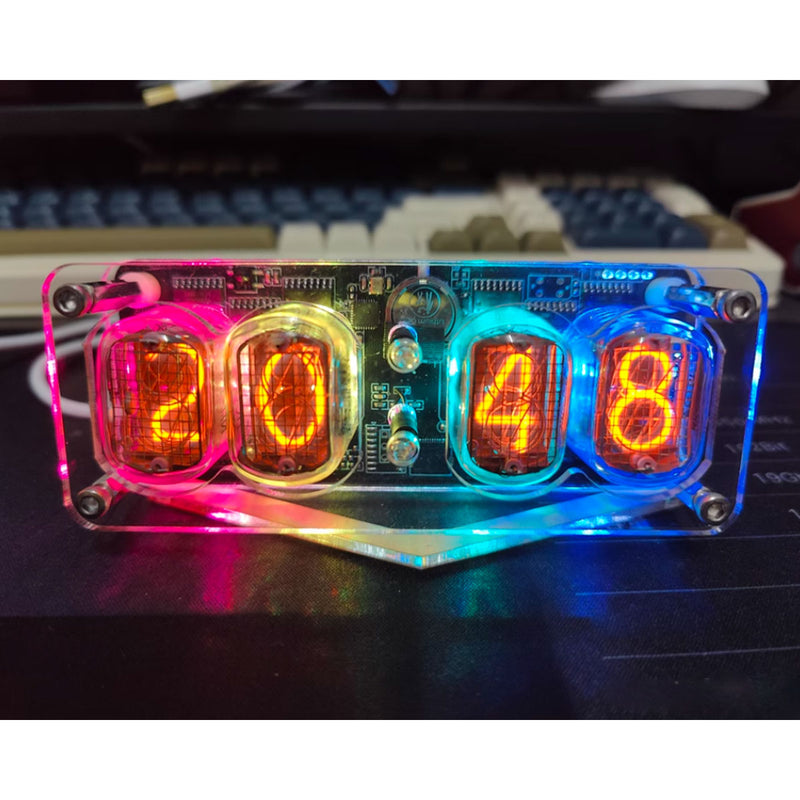 FAGINEY IN-12 LED Tube Clock 4-Bit Seven-Color RGB LED DS3231 Digital Nixie Clock In 12b Nixie Tube Clock Nixie Clock FAGINEY IN-12 LED Tube Clock 4-Bit Seven-Color RGB LED DS3231 Digital Nixie Clock In 12b Nixie Tube Clock Nixie Clock