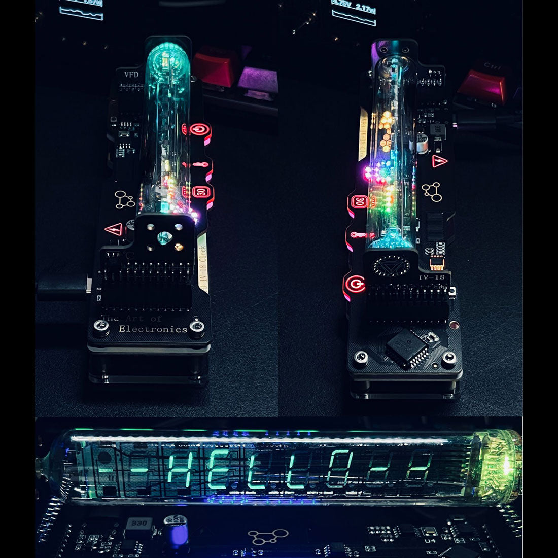 IV18 Vacuum Fluorescent Tube Clock Cyberpunk NIXIE Tube Dislay Watch - stirlingkit