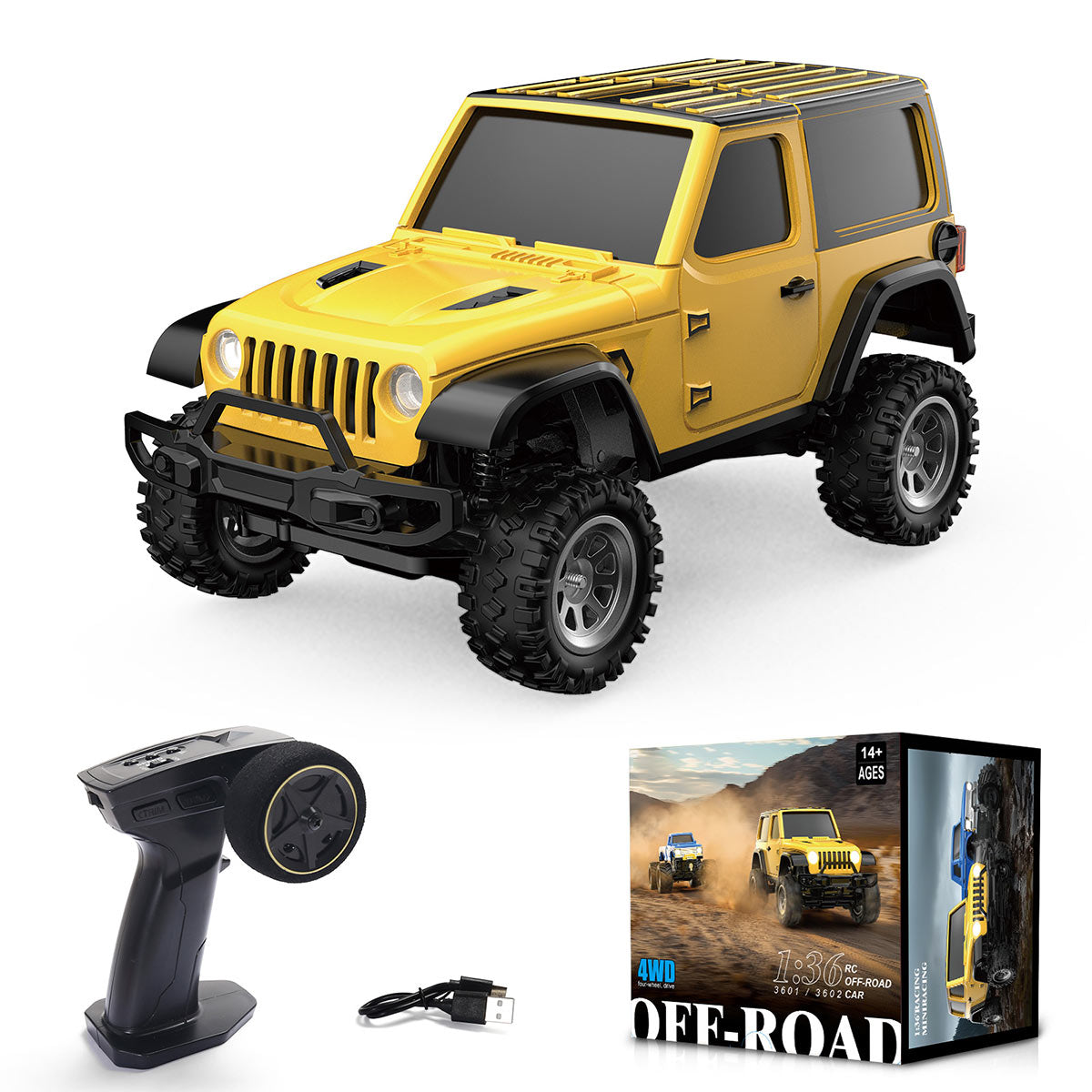 JIABAILE 3601 Mini 4WD RC Rock Crawler Full Proportional Realistic ...